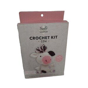 Needle Creations Crochet Kit “Cow”, Black & White Plush , "Dottie"